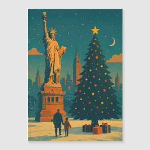 Vintage Kerstmis New York Magneet Standbeeld
