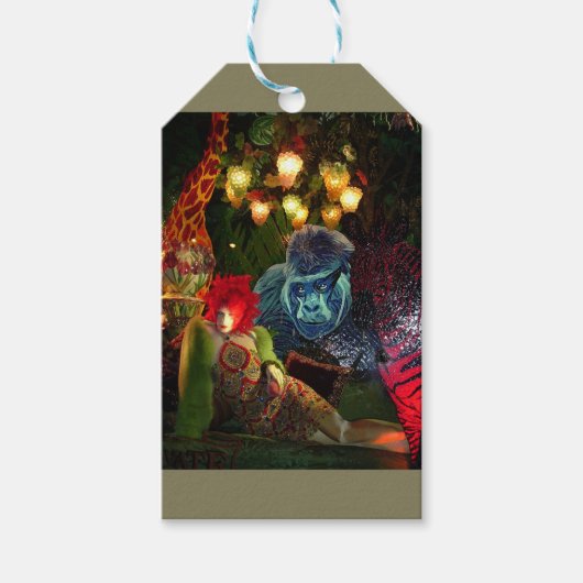 Vintage Kerstmis, New York, vensterscherm Cadeaulabel (Voorkant)