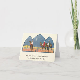 Vintage Kerstmis & Nieuwjaar Feestdagen Kaart