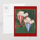 Vintage Kerstmis/Nieuwjaar Feestdagenkaart (Voorkant / Achterkant)