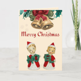 Vintage Kerstmis Noel Angel Greeting Feestdagen Kaart