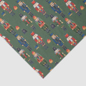 Vintage Kerstmis Nutcrackers Green Tissuepapier (Detail)