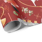 Vintage Kerstmis Nutkraker Fairy Tale Red Cadeaupapier (Rol Hoek)