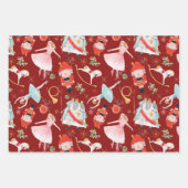 Vintage Kerstmis Nutkraker Fairy Tale Red Inpakpapier Vel (Voorkant 3)