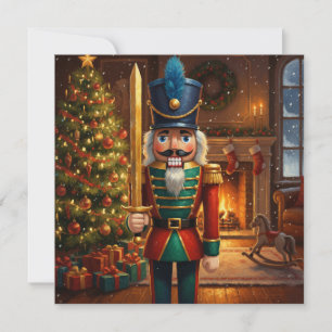 Vintage Kerstmis Nutkraker Feestdagenkaart