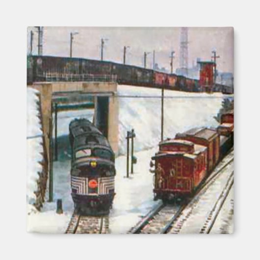 Vintage Kerstmis, Ontmoeting op de kruising Magneet (Voorkant)