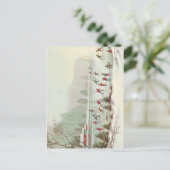 Vintage kerstmis op papier feestdagenkaart (Staand voorkant)