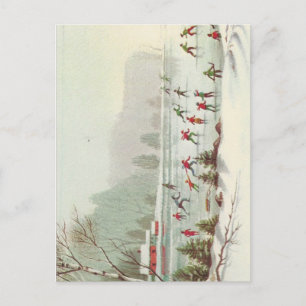 Vintage kerstmis op papier feestdagenkaart