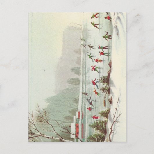 Vintage kerstmis op papier feestdagenkaart (Voorkant)