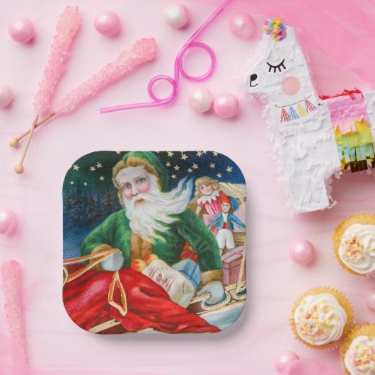 Vintage Kerstmis Papieren Bordje (Feest)