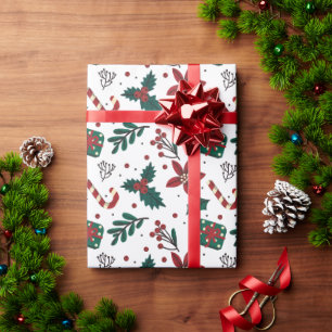 Vintage Kerstmis Patroon Gift Cadeaupapier
