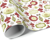 Vintage Kerstmis Pattern Cadeaupapier (Rol Hoek)