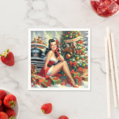 Vintage Kerstmis Pin-up Servet (Insitu)