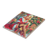 Vintage Kerstmis Pin Up Tegeltje (Zijkant)