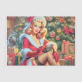 Vintage Kerstmis Pin Up Tissuepapier (Voorkant)
