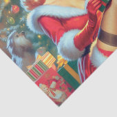 Vintage Kerstmis Pin Up Tissuepapier (Detail)