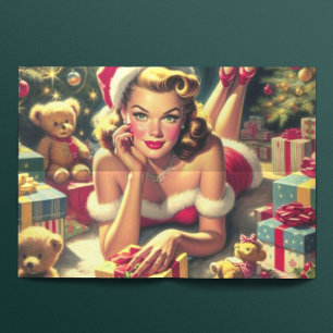 Vintage Kerstmis Pin-up Tissuepapier