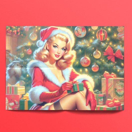 Vintage Kerstmis Pin Up Tissuepapier