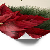 Vintage Kerstmis Poinsettia Boeket Perfect Poster (Hoek)