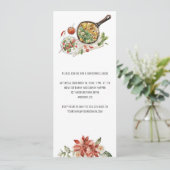 Vintage Kerstmis Poinsettia Evergreen Lunch Kaart (Staand voorkant)