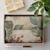 Vintage Kerstmis Poinsettia Floral Ephemera Tissuepapier (Geschenk)
