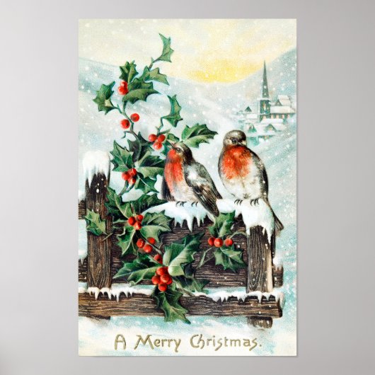 Vintage Kerstmis Poster (Voorkant)
