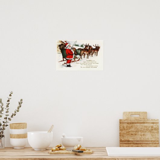 Vintage Kerstmis Poster (Keuken)