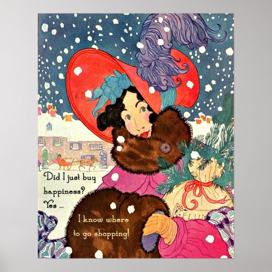 Vintage Kerstmis Poster (Voorkant)