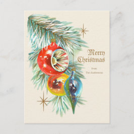 Vintage Kerstmis Prachtige antiek bubbels CC1246 Briefkaart