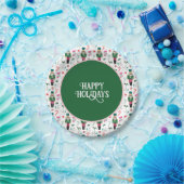 Vintage Kerstmis Prettige feestdagen Papieren Bordje (Feest)