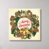 Vintage kerstmis (prettige kerst) canvas afdruk (Voorkant)