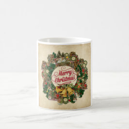 Vintage kerstmis (prettige kerst) koffiemok