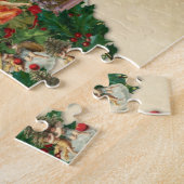 Vintage kerstmis (prettige kerst) legpuzzel (Zijkant)