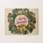 Vintage kerstmis (prettige kerst) legpuzzel (Horizontaal)