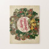 Vintage kerstmis (prettige kerst) legpuzzel (Verticaal)