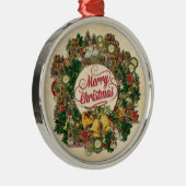 Vintage kerstmis (prettige kerst) metalen ornament (Rechts)