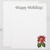 Vintage Kerstmis, Red Poinsettia Winter Plant (Voorkant / Achterkant)