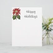 Vintage Kerstmis, Red Poinsettia Winter Plant (Staand voorkant)