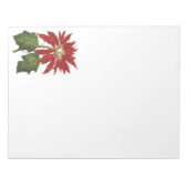Vintage Kerstmis, Red Poinsettia Winter Plant Notitieblok (Voorkant)