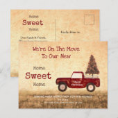Vintage Kerstmis Red Truck Home Sweet Home Briefkaart (Voorkant / Achterkant)