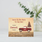 Vintage Kerstmis Red Truck Home Sweet Home Briefkaart (Staand voorkant)