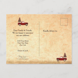 Vintage Kerstmis Red Truck Land Rustic Briefkaart