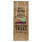 Vintage Kerstmis - Red Truck Wijn Cadeautas (Voorkant)