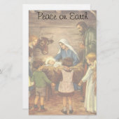 Vintage Kerstmis, religieuze nationaliteit met Bab Briefpapier (Voorkant / Achterkant)