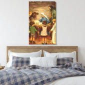 Vintage Kerstmis, religieuze nationaliteit met Bab Canvas Afdruk (Insitu (Slaapkamer))