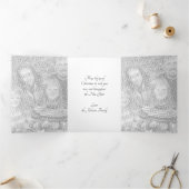 Vintage Kerstmis, religieuze nationaliteit met Bab Drieluik Wenskaart (Binnen)