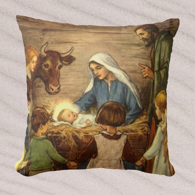 Vintage Kerstmis, religieuze nationaliteit met Bab Kussen (Creator heeft geüpload)