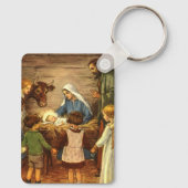 Vintage Kerstmis, religieuze nationaliteit met Bab Sleutelhanger (Achterkant)