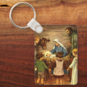 Vintage Kerstmis, religieuze nationaliteit met Bab Sleutelhanger (Voorkant)