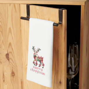 Vintage Kerstmis Rendier Theedoek